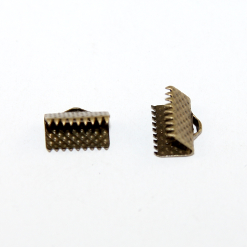 10mm Ribbon Crimp - Antique Bronze