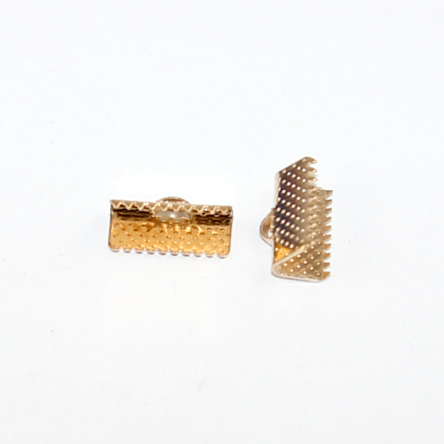 13mm Ribbon Crimp - Light Gold