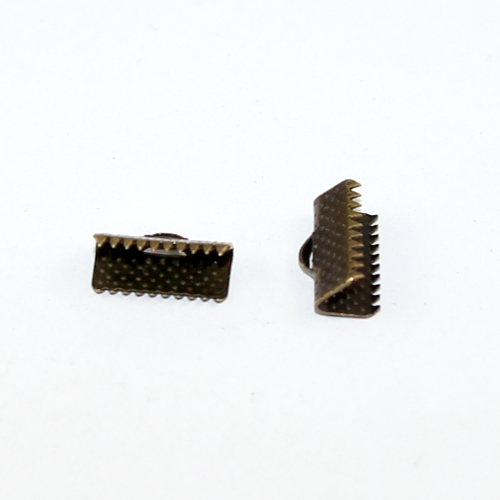 13mm Ribbon Crimp - Antique Bronze