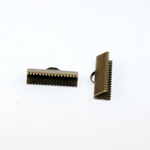 20mm Ribbon Crimp - Antique Bronze
