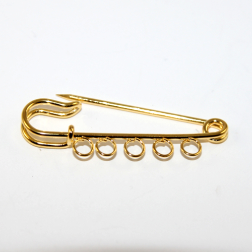 5 Loop 50mm Kilt Pin - Bright Gold