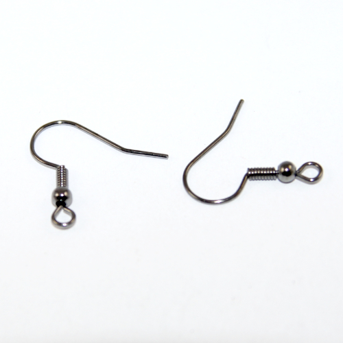 20mm French Hook with Spring & Ball - Pair - Gunmetal