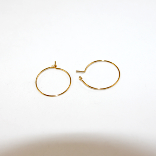 20mm 304 Stainless Steel Hoop Earring - Pair - Bright Gold - 10 Pairs