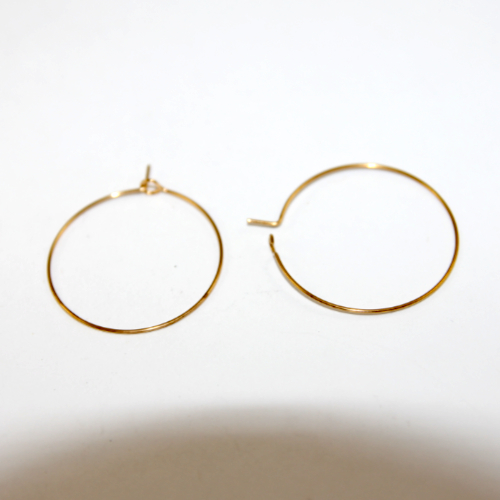 30mm 304 Stainless Steel Hoop Earring - Pair - Bright Gold - 10 Pairs