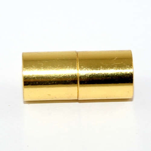 8mm Glue in Barrel Magnetic Clasp - Bright Gold