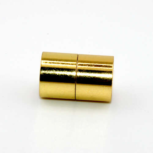 12mm Glue in Barrel Magnetic Clasp - Bright Gold