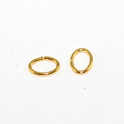 5mm x 7mm Copper Oval Jump Ring - Bright Gold