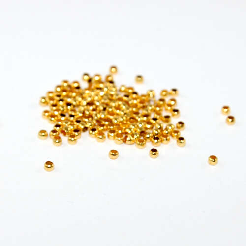 2mm Crimp Beads - Bright Gold - Pack of 100