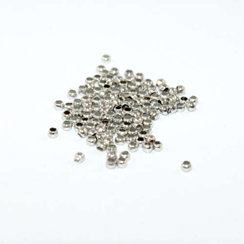2mm Crimp Beads - Platinum - Pack of 100