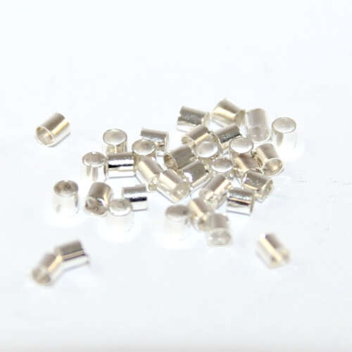 2mm Crimp Tubes - Silver - Pack of 100
