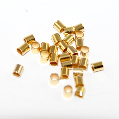 2mm Crimp Tubes - Bright Gold - Pack of 100