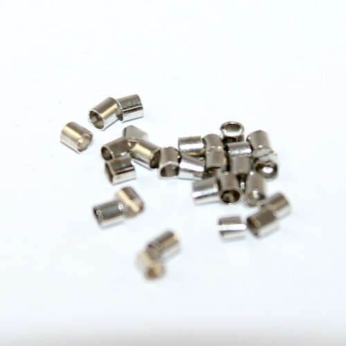 2mm Crimp Tubes - Platinum - Pack of 100