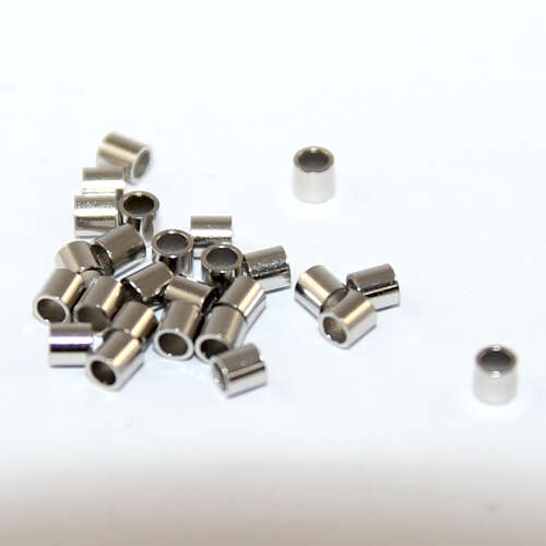 2mm Crimp Tubes - 304 Stainless Steel - Pack of 50