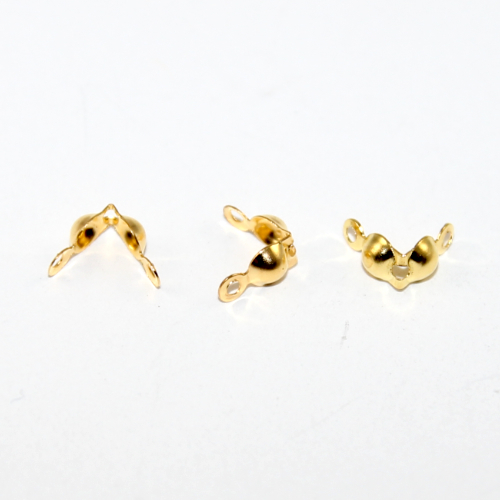 4mm x 7mm Calotte Cover with 2 Closed Loops - Bright Gold