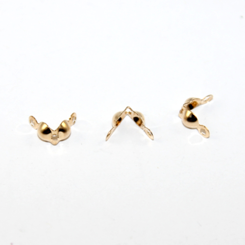 4mm x 7mm Calotte Cover with 2 Closed Loops - Pale Gold - Bag of 20