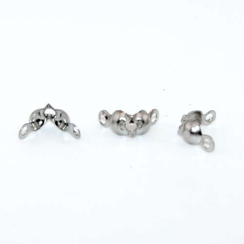4mm x 8mm Calotte Cover with 2 Closed Loops - 304 Stainless Steel - Bag of 20