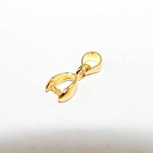 14mm x 5mm Pinch Bail with Hanger - Bright Gold