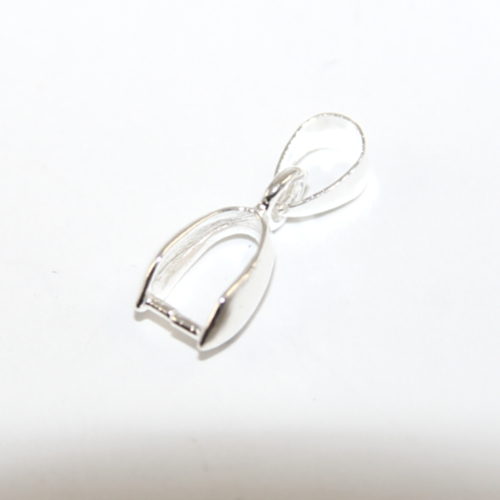 20mm x 7mm Pinch Bail with Hanger - Silver