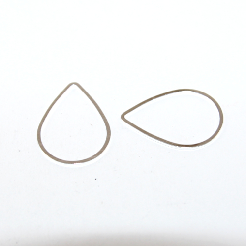 21mm x 15mm Closed Drop Copper Linking Ring - Silver