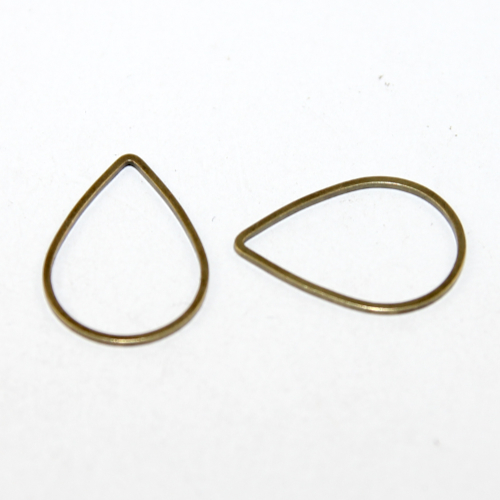 21mm x 15mm Closed Drop Copper Linking Ring - Antique Bronze