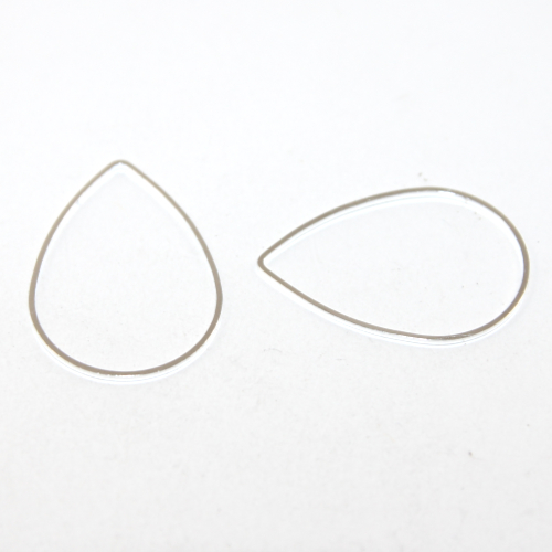 31mm x 22mm Closed Drop Copper Linking Ring - Silver