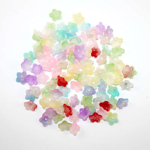 11.5mm x 12mm Mixed Trumpet Flower Acrylic Bead - 20 Piece Bag