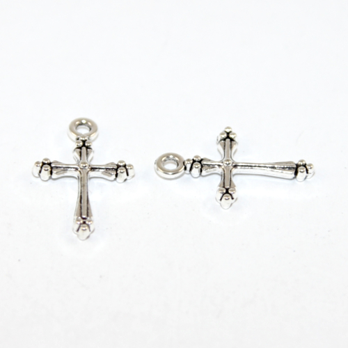 22mm x 14mm Cross Charm - 2 Pieces - Platinum