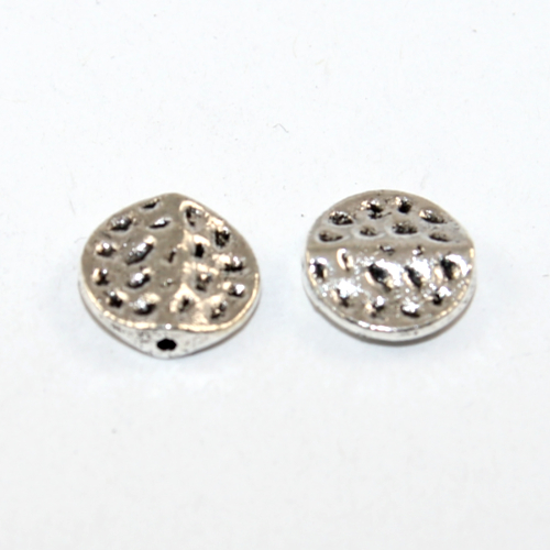 11mm Hammered Coin Bead - Platinum