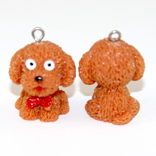 Textured 3D Dog Charm - Caramel