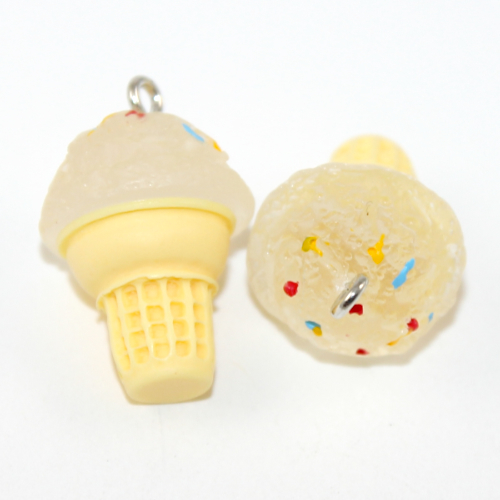 Sherbet Ice Cream Cone with Sprinkles Charm