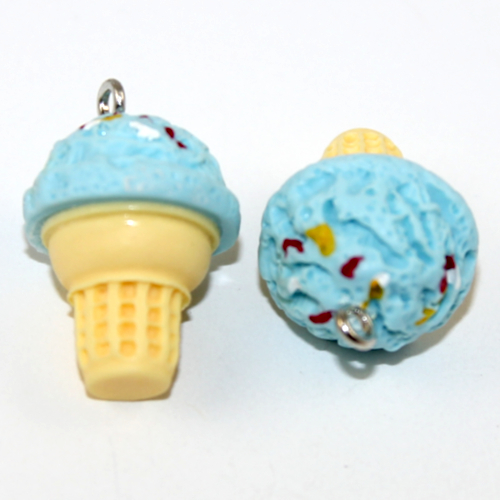 Blueberry Ice Cream Cone with Sprinkles Charm
