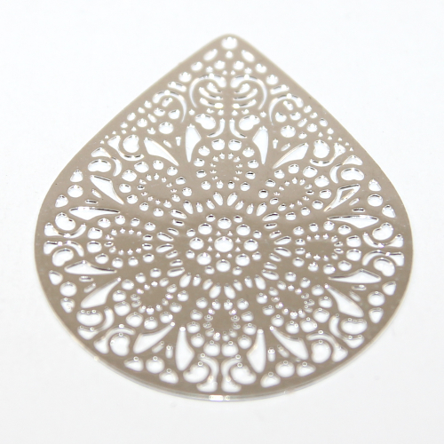 Teardrop Laser Cut Filligree - Silver