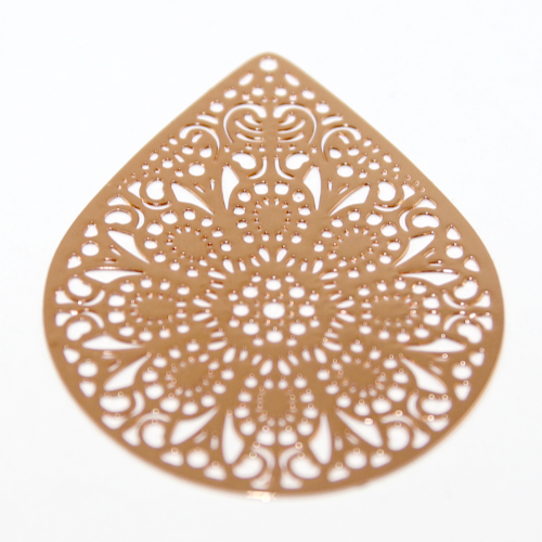 Teardrop Laser Cut Filligree - Rose Gold
