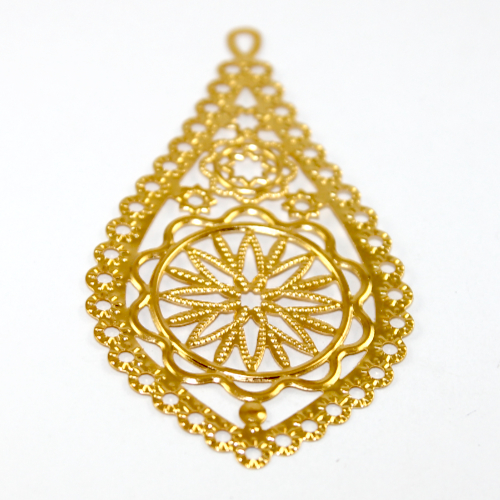 Teardrop Stamped Filligree - Gold