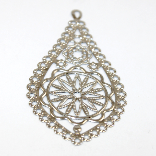 Teardrop Stamped Filligree - Platinum