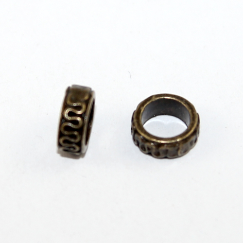 8mm Greek Swirl Bead - Antique Bronze