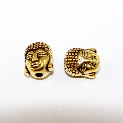 Buddha Head Bead - 2 Piece Pack - Gold