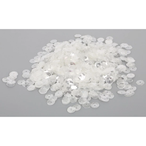 6mm White Round Sequin - 20gm Bag