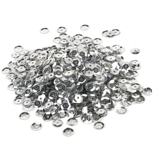 6mm Silver Round Sequin - 20gm Bag