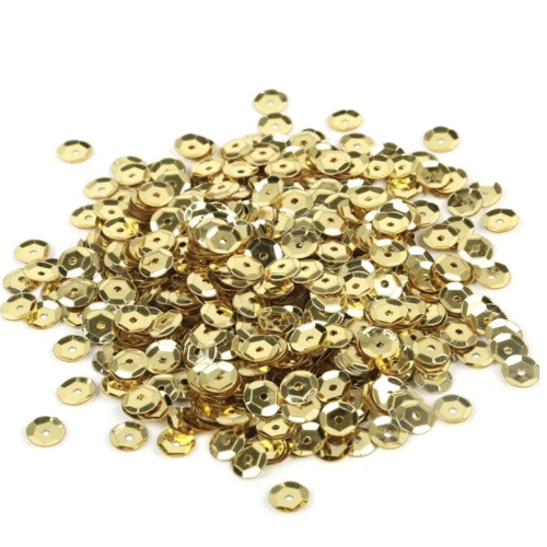 6mm Light Gold Round Sequin - 20gm Bag