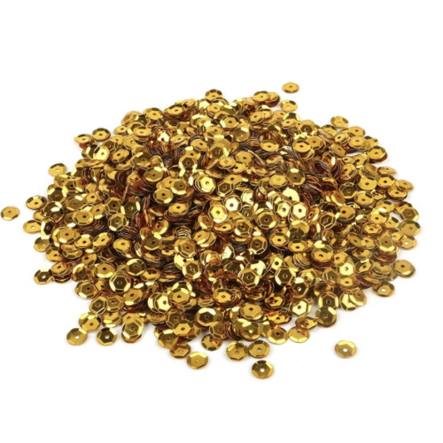 6mm Gold Round Sequin - 20gm Bag