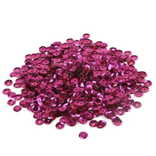 6mm Fuchsia Round Sequin - 20gm Bag