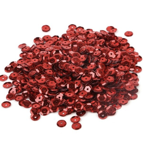 6mm Red Round Sequin - 20gm Bag