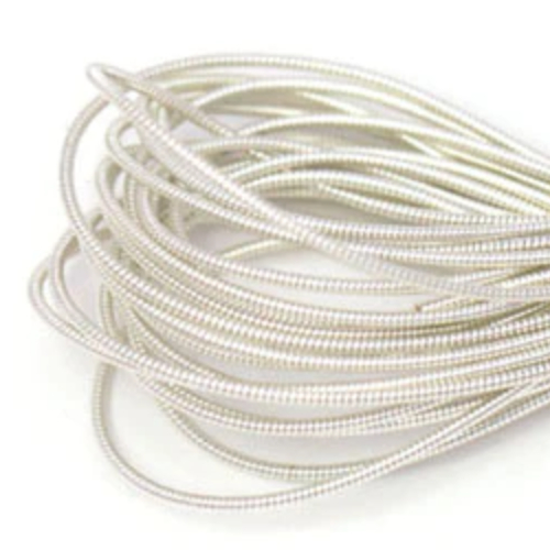 Hard Bead Embroidery French Bullion Wire - 10gm Bag - Silver