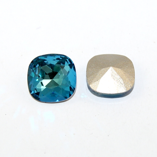 4470 - Cushion Cut Square 12mm - Bermuda Blue - Foil - Pack of 2