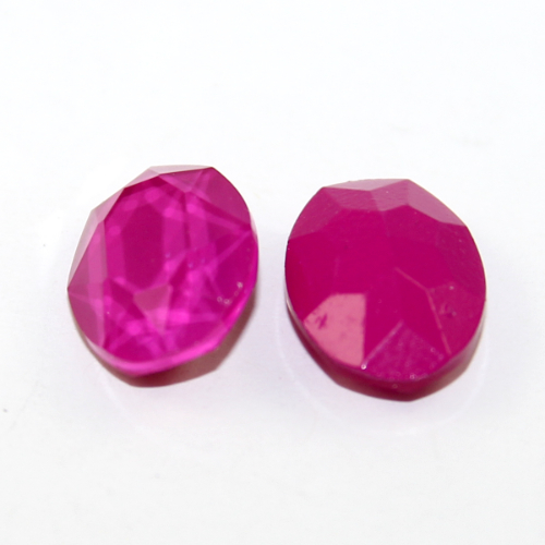 4120 - Oval 13mm x 18mm - Fuchsia Satin - Lacquer - Pack of 2
