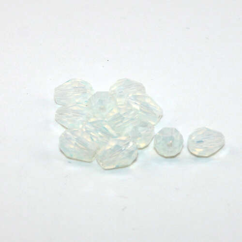 5mm x 7mm White Opal Faceted Tear Drop Bead - 20 Piece Bag