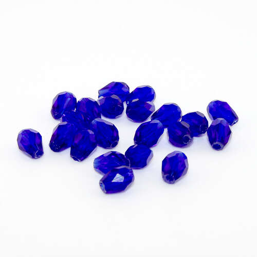 5mm x 7mm Blue Faceted Tear Drop Bead - 20 Piece Bag
