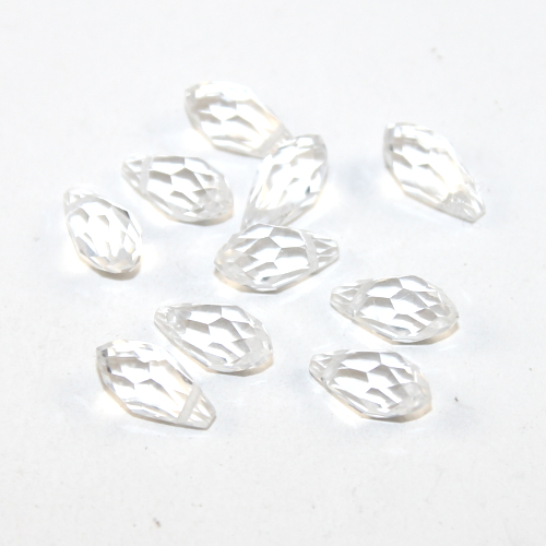 6mm x 12mm Crystal Faceted Tear Drop Pendant - 10 Piece Bag