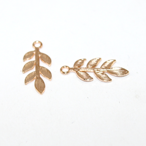 20mm x 30mm Leaf Charm - Pale Gold - 2 Pieces
